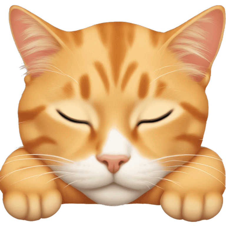 orange cat sleeping with blonde hair girl emoji