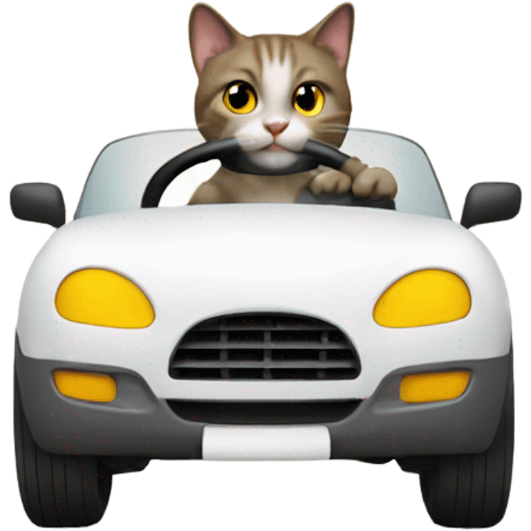 Cat driving emoji