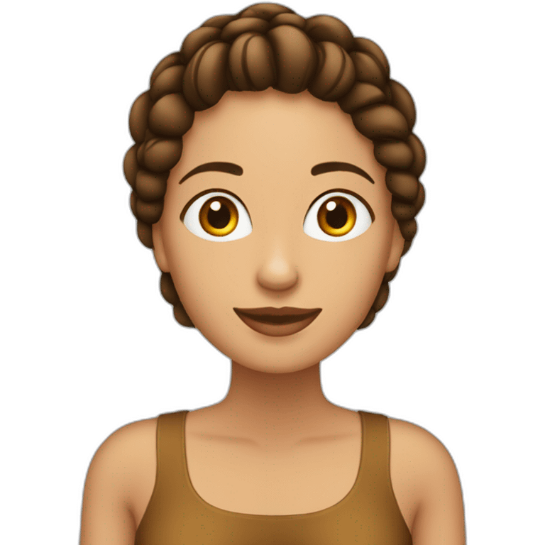 mujer de pelo café con trenzas emoji