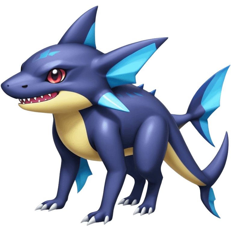 Shiny Dark Sharpedo-Haunter-Umbreon-Nidorino-fusion-hybrid full body emoji