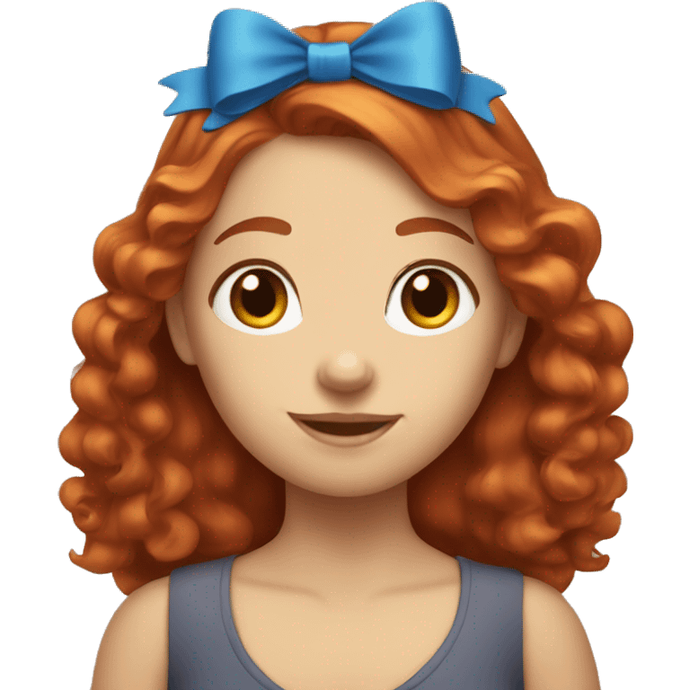 "redhair girl with blue bow in her hair" emoji