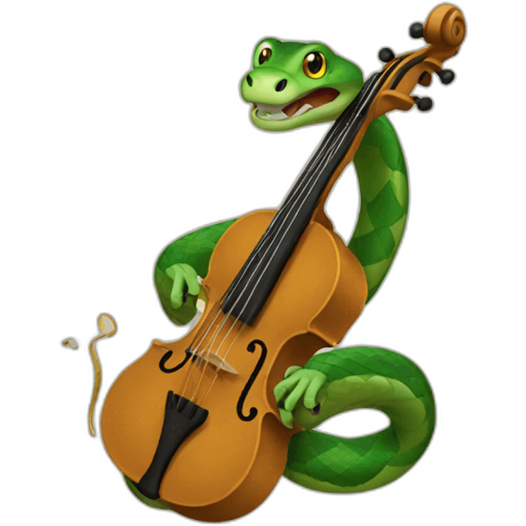 snake playing fiddle emoji