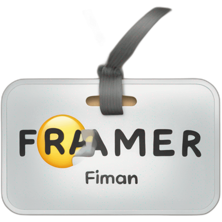 Name Tag with the word Framer emoji