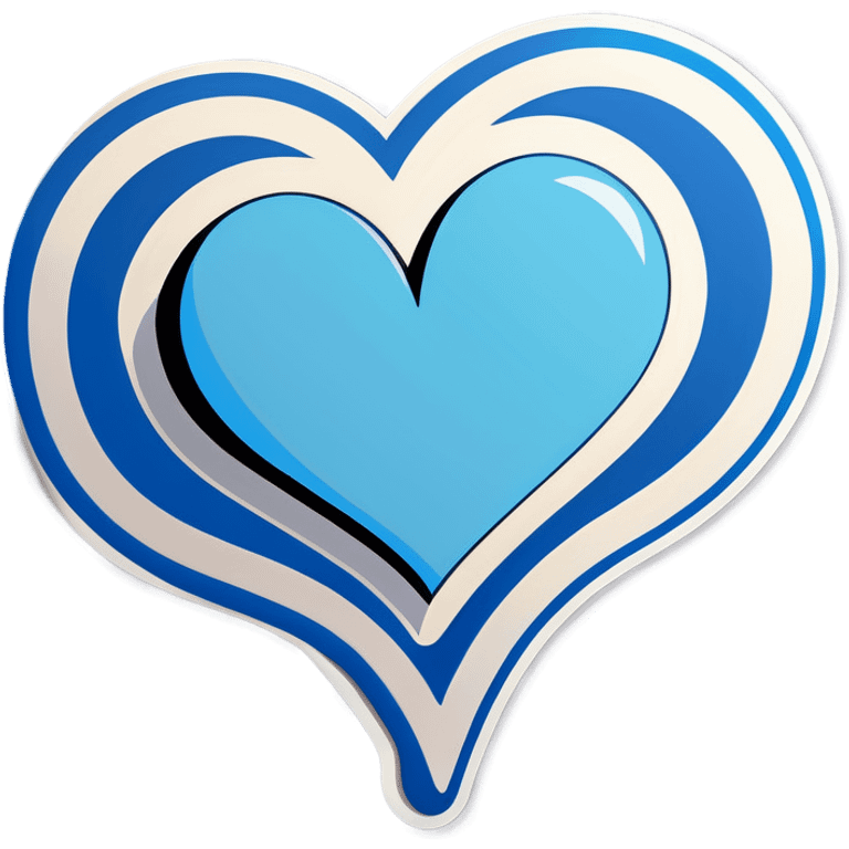 Pop art blue heart  emoji