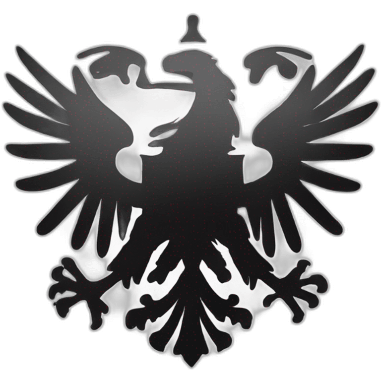 flag of prussia in black and white with an eagle in the middle emoji