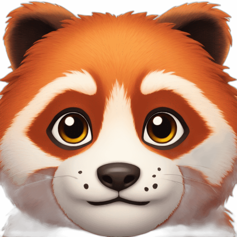 Fluffy red panda face emoji