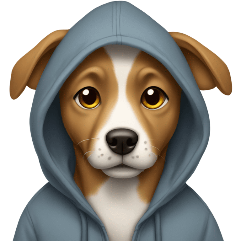 Dog wearing a hoodie  emoji