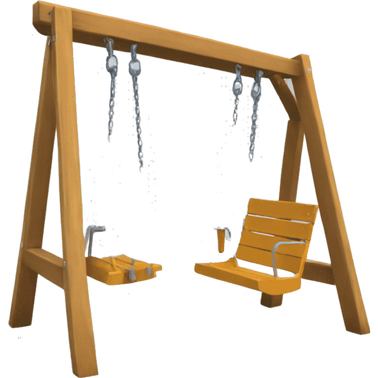 One seat swing set wood, metal seat emoji