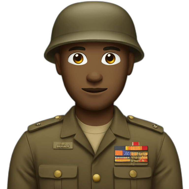 soldier in a brown vietnam war era outfit emoji