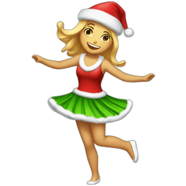 full body dancing christmas girl emoji