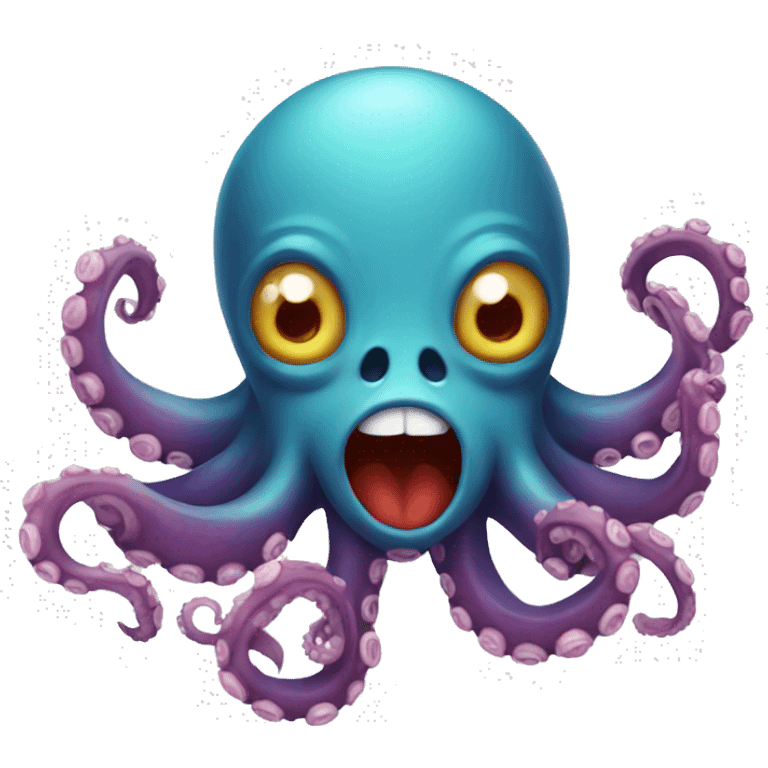 octopus with smiling devil emoji