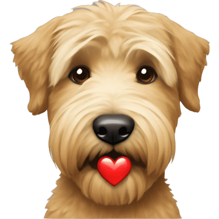 Wheaton terrier with a heart  emoji