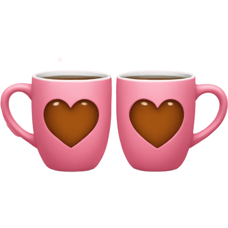 two heart shaped mugs emoji