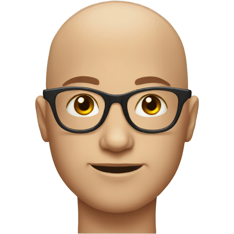 bald boy with glasses portrait emoji