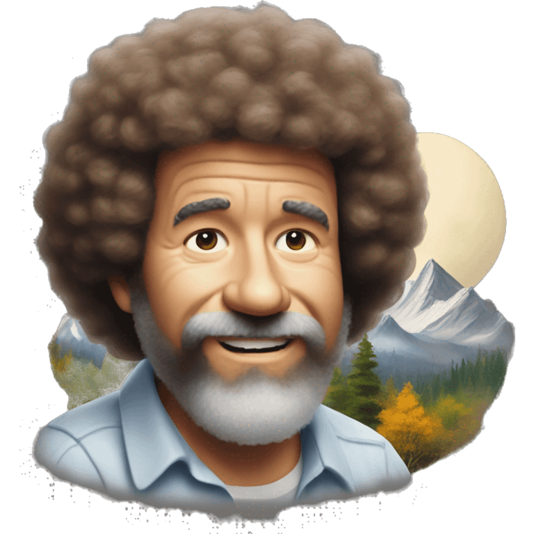 bob ross with paintin emoji