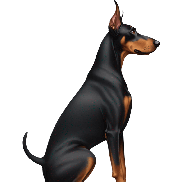 Doberman dog standing side profile emoji