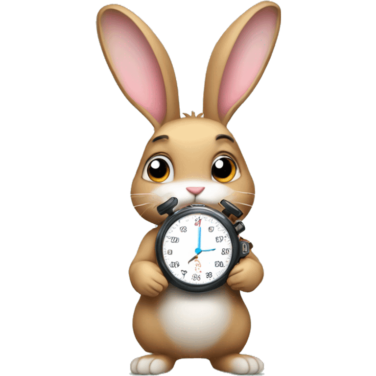 bunny with stopwatch emoji