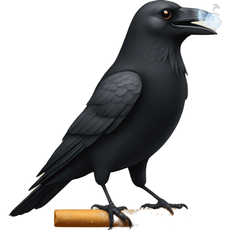 a crow smokes a cigarette emoji