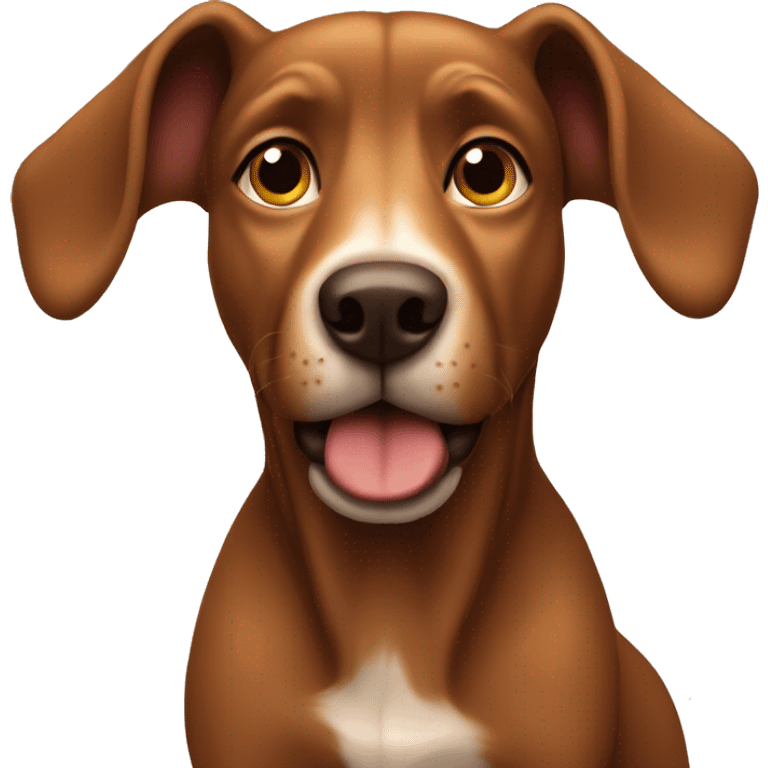 Brown dog with curly tail and big ears emoji