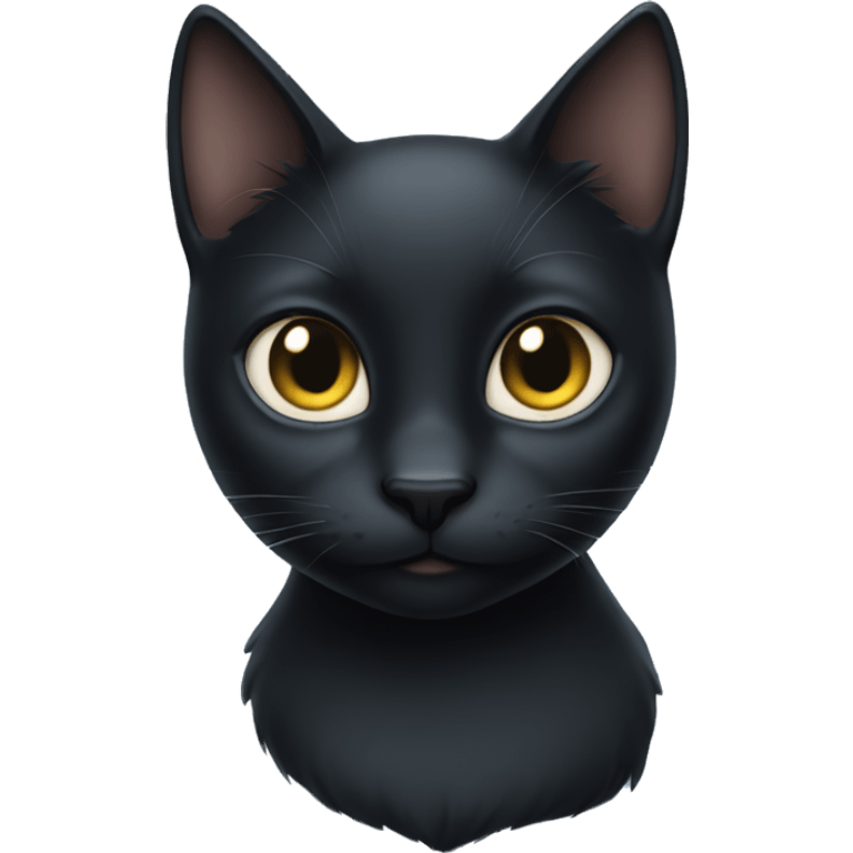 Black cat blue heart  emoji