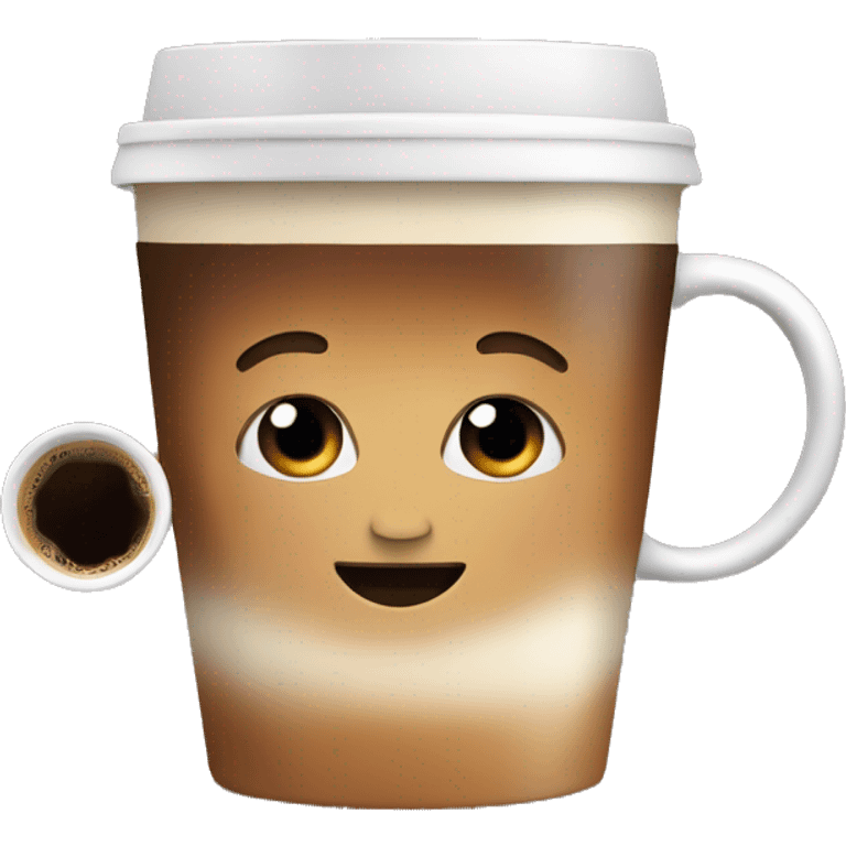 Cute fix drinking coffee emoji