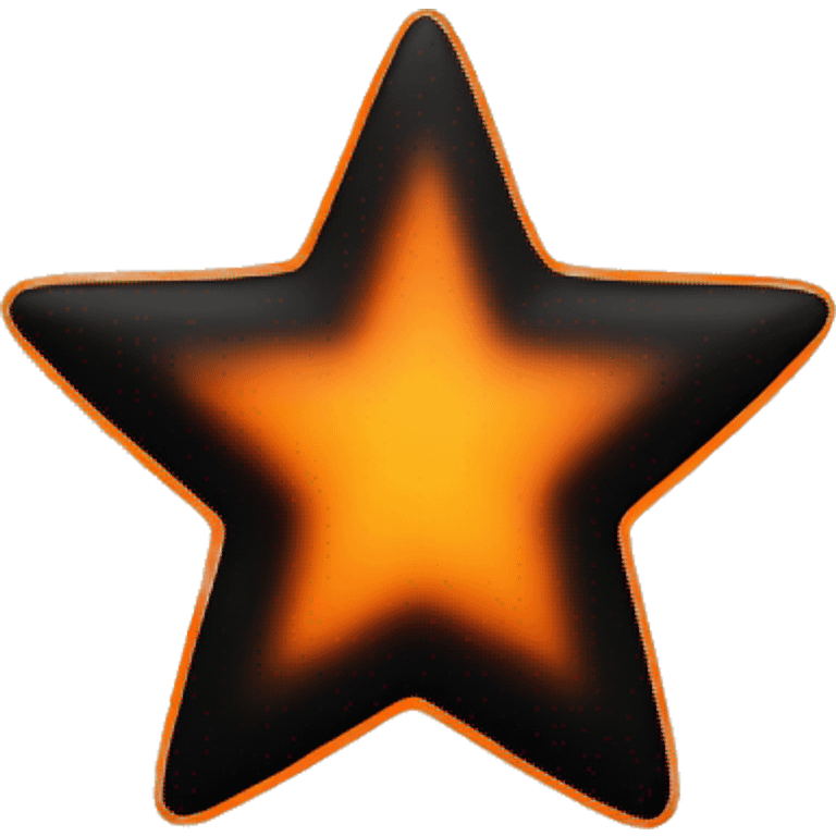 star half black, half orange burnt emoji