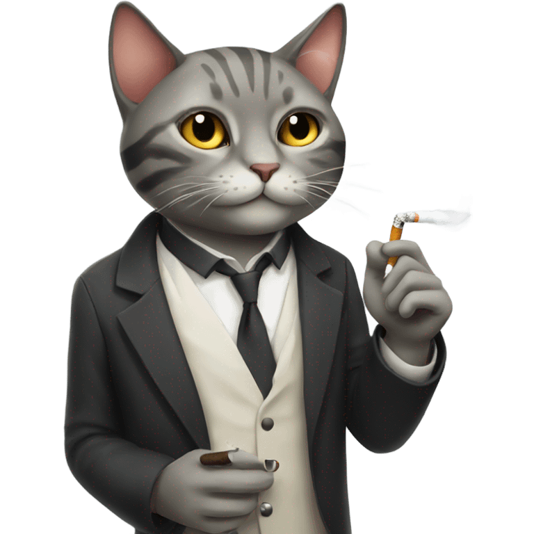 cat smoking cigarette emoji