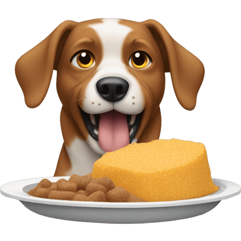 dog eating food emoji