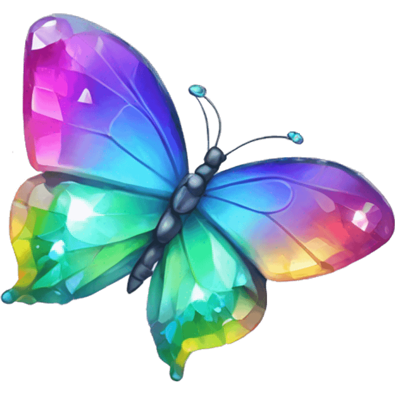 One Rainbow-Diamond-Gem-Butterfly-Crystal-Fly emoji