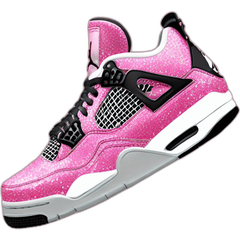 jordan 4 pink glitter  emoji