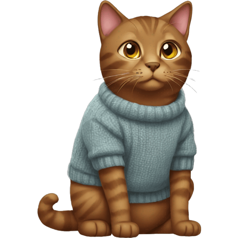 Brown cat wearing a jumper emoji