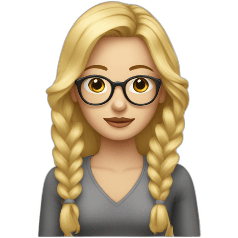 Blonde tressée avec des grosses lunettes emoji