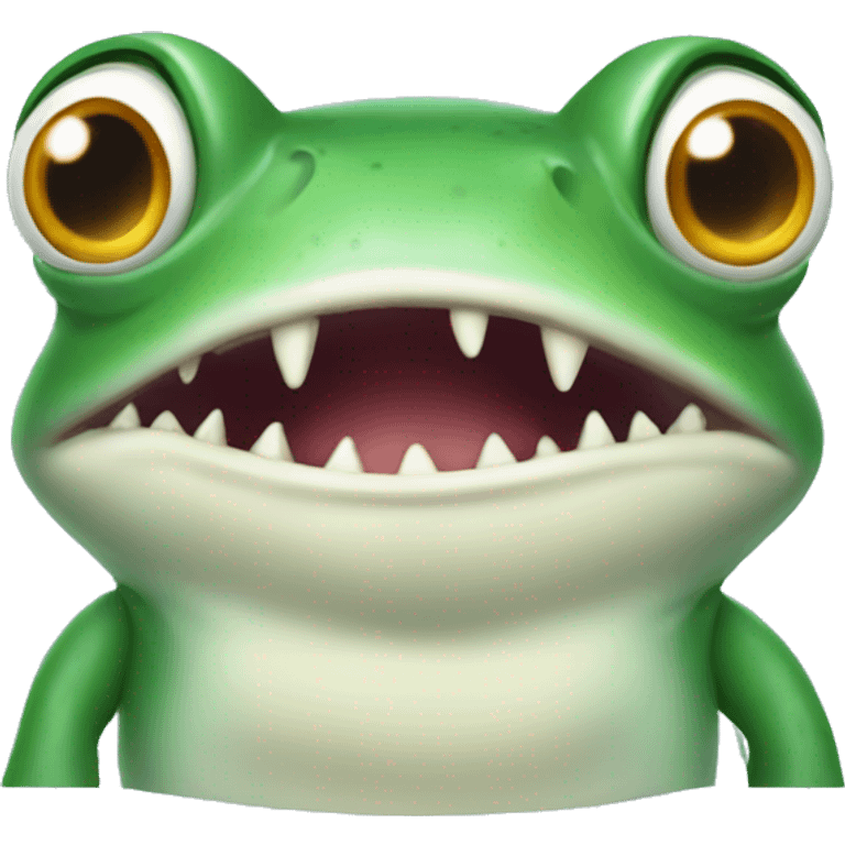 Frog with a shark body emoji