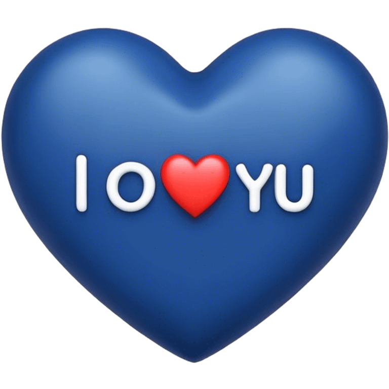 Dark Blue heart either the words I Love You Ry emoji