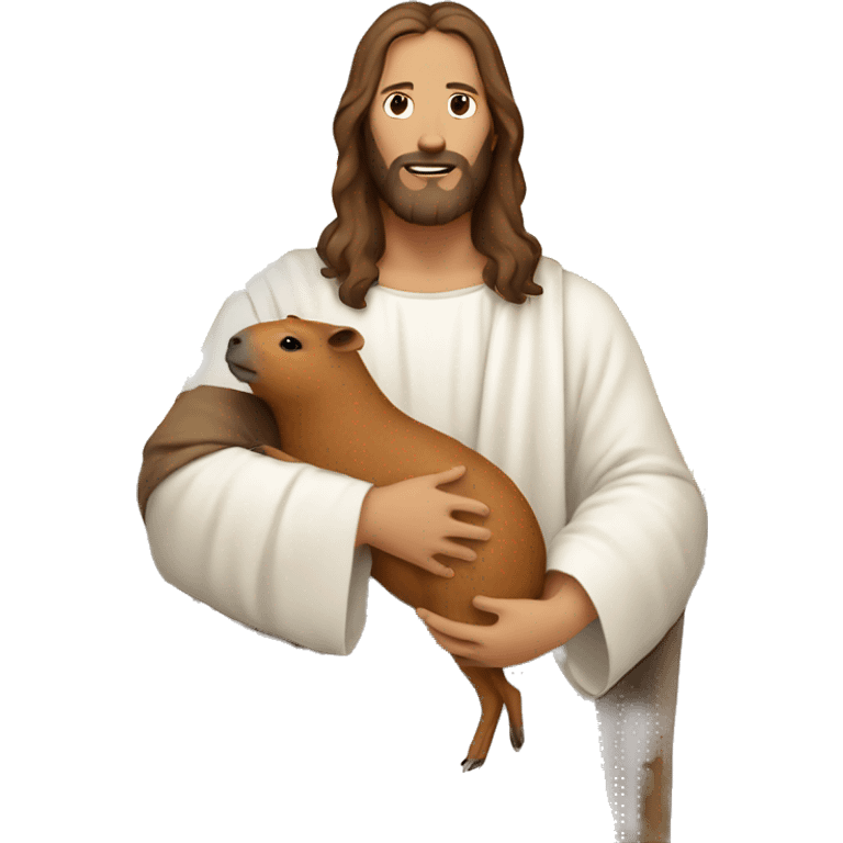 jesus holding capybara  emoji