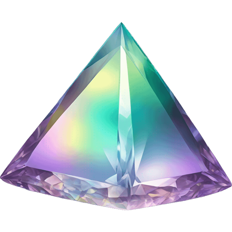 Pyramid-shaped 56-carat iridescent diamond crystal emoji