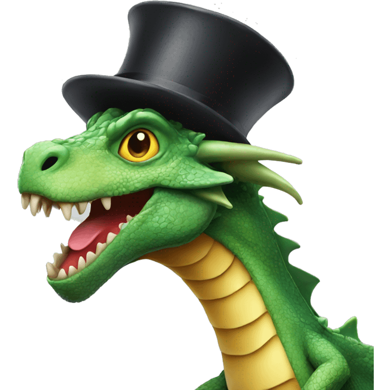 shocked dragon with a top hat emoji