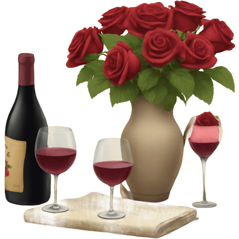 wine and roses emoji