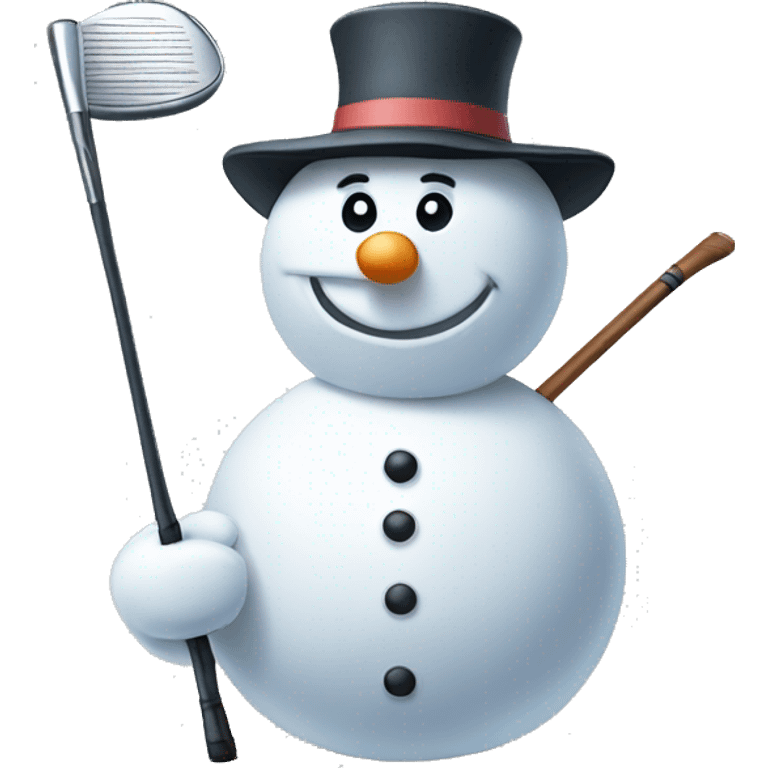 snowman with golf club emoji