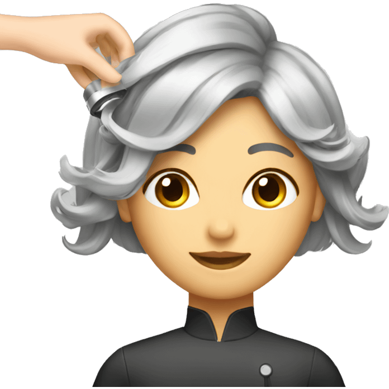 hairdresser doing hair emoji