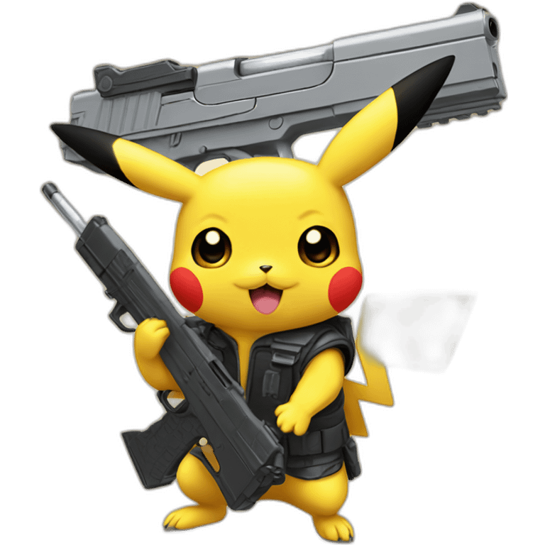 pikachu with desert eagle emoji