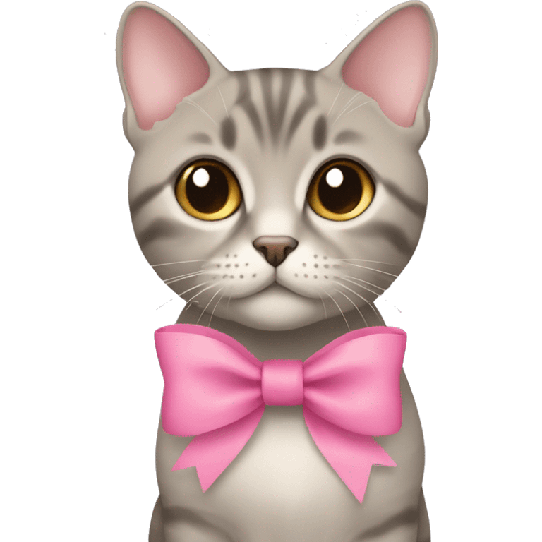 British short hair beige and grey with a pink bow emoji