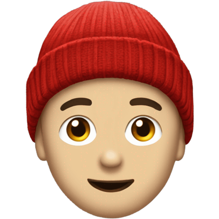 An emoji inspired by Twenty One Pilots' singer, Tyler Joseph, wearing his iconic red beanie. emoji