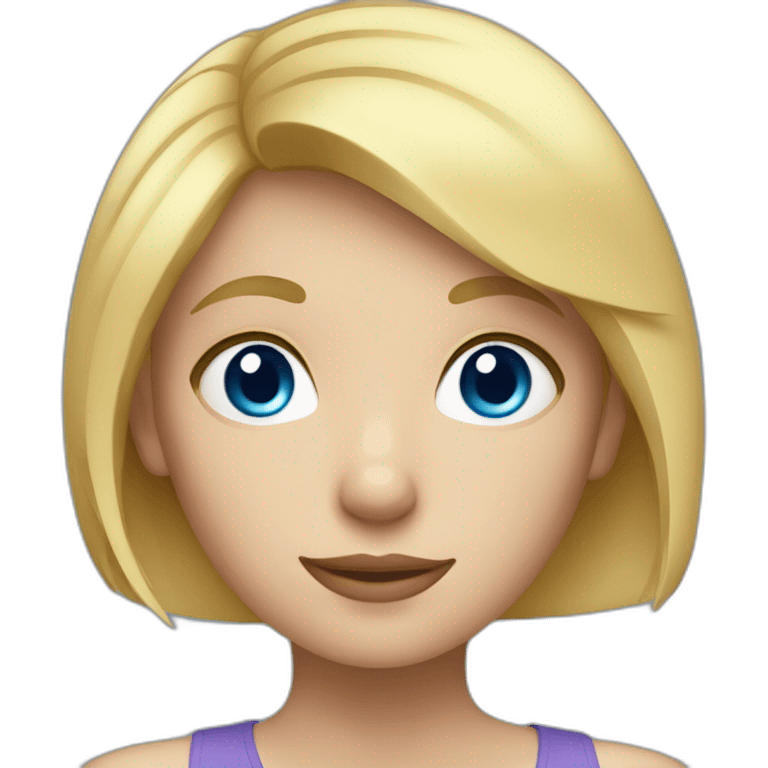 a girl with blue eyes and short blonde hair emoji