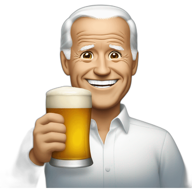 Joe Biden avec une bierre emoji