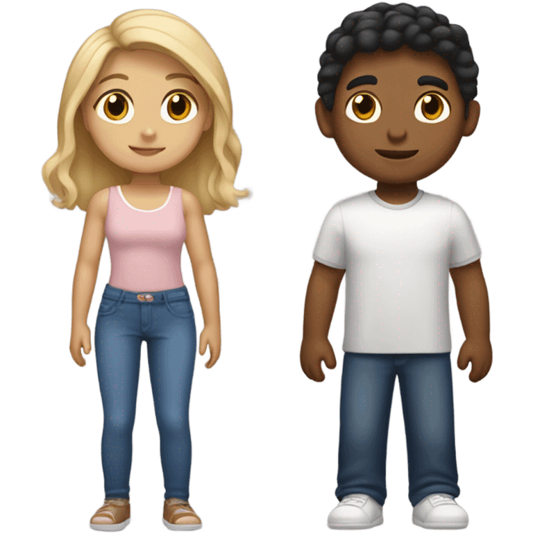 Puerto rican beard short brown hair boy and blond long hair girl couple emoji