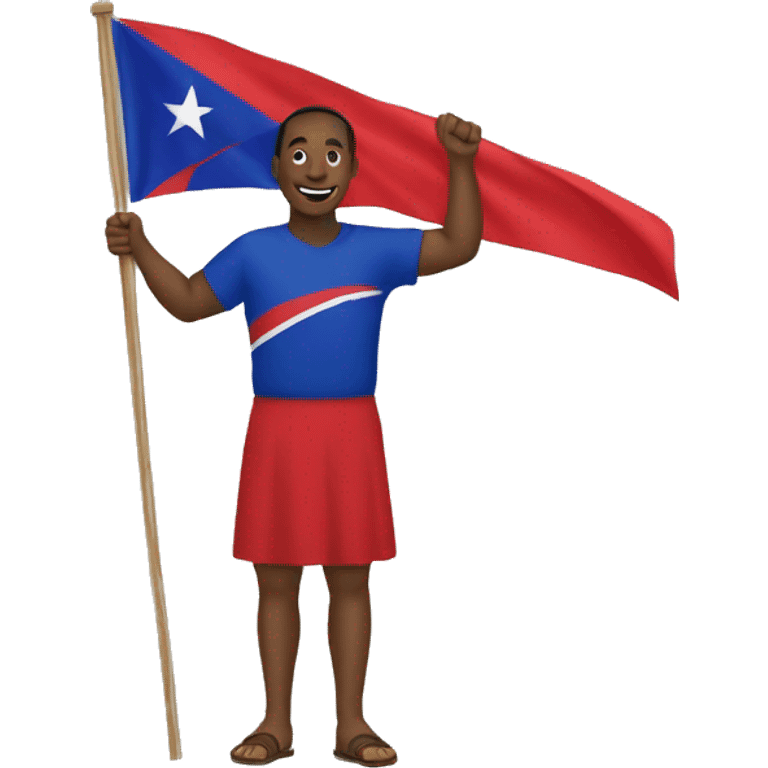 Man and flag haïti emoji