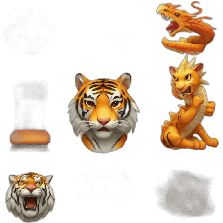 Tiger seat a dragon emoji