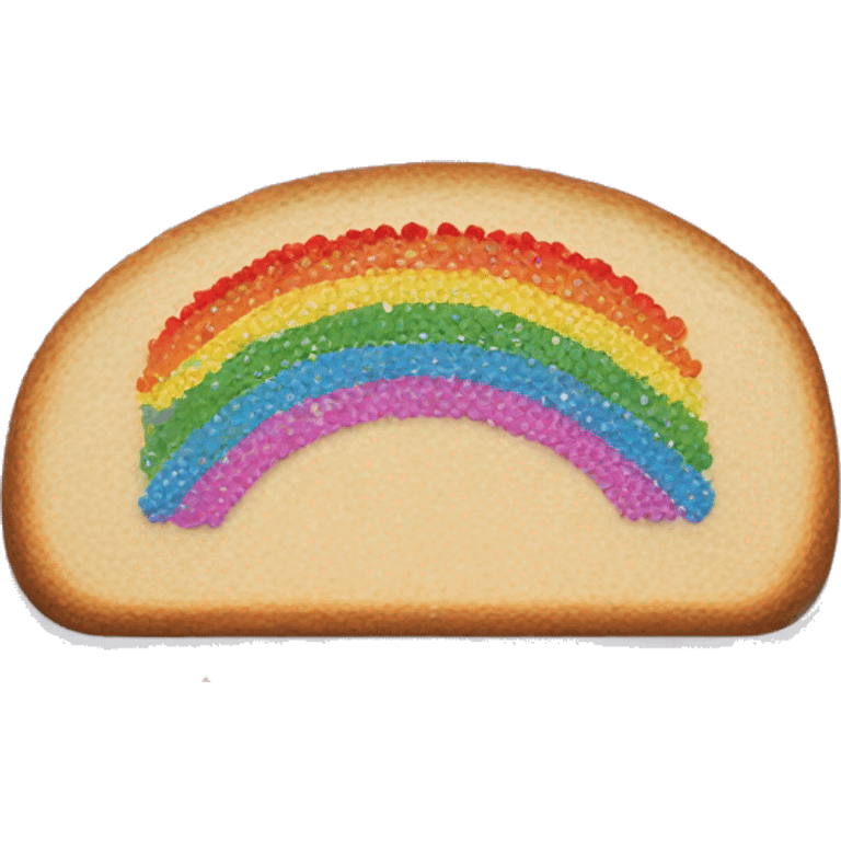 Bread slice with round rainbow sprinkles emoji