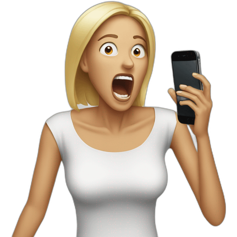 woman scream phone emoji